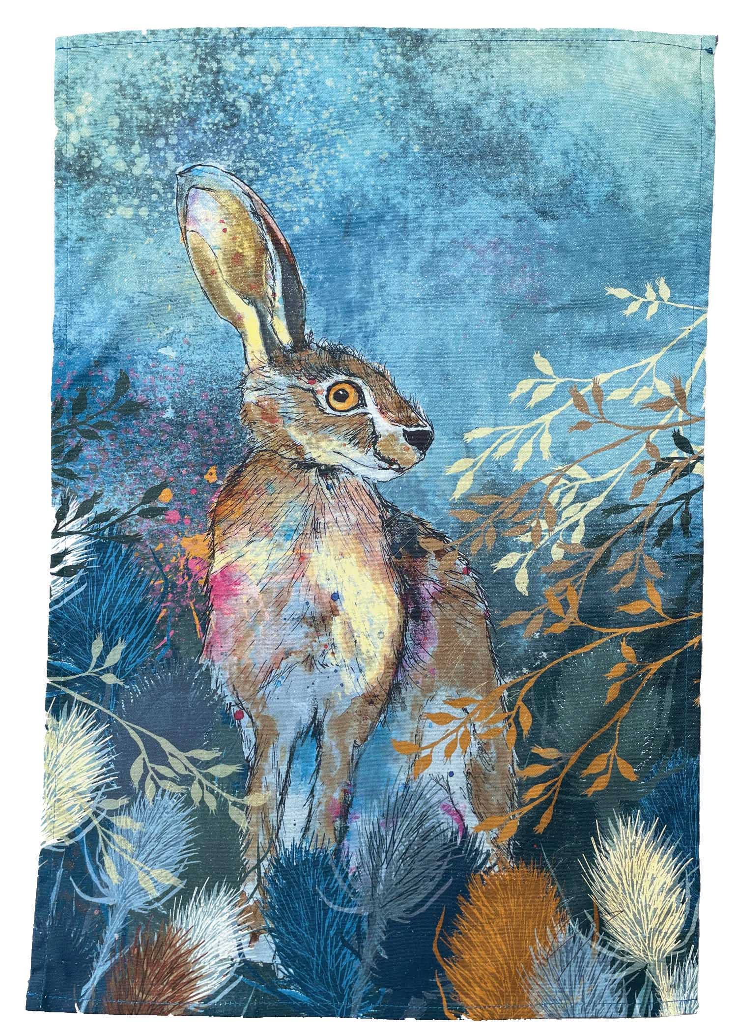 Dollyhotdogs Hare Tea Towel