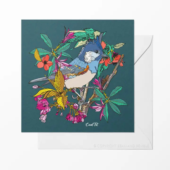 Bean & Bemble Greeting Card Eco Friendly British Garden Bird Coal Tit