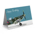 Mustard & Gray Spitfire Happy Birthday Card