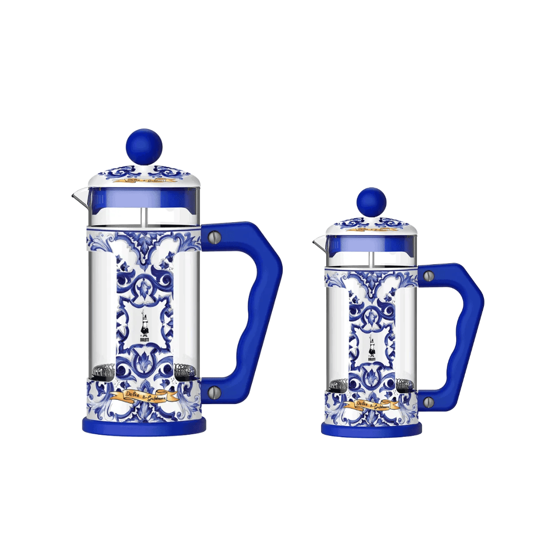 Bialetti X Dolce&Gabbana Blue Mediterranean Coffee Press: Blue 3 Mug / 8 Tazze / 1L