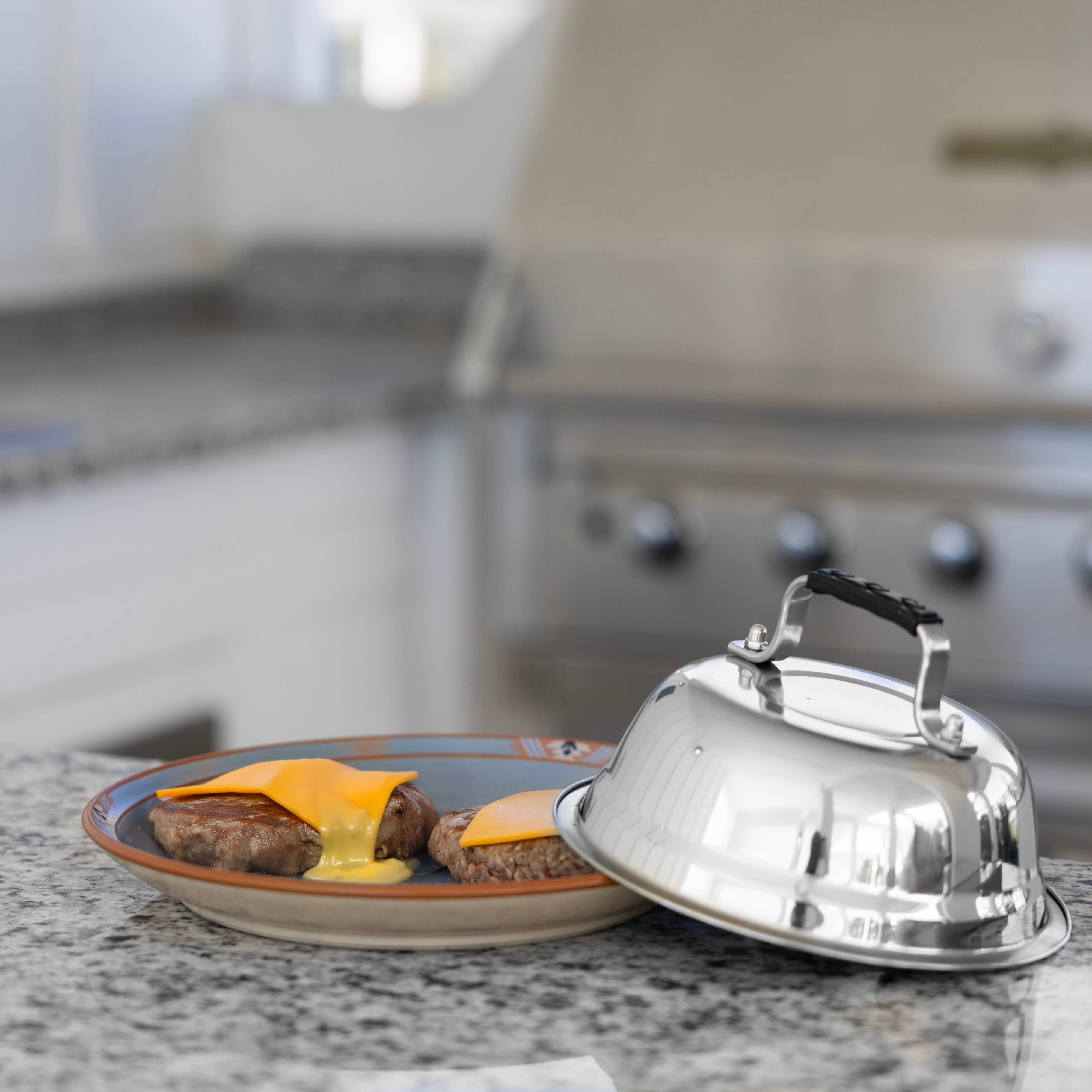 Fox Run Outset Stainless Steel Cheese Melting Dome, 7.5” x 7.5” x 4”