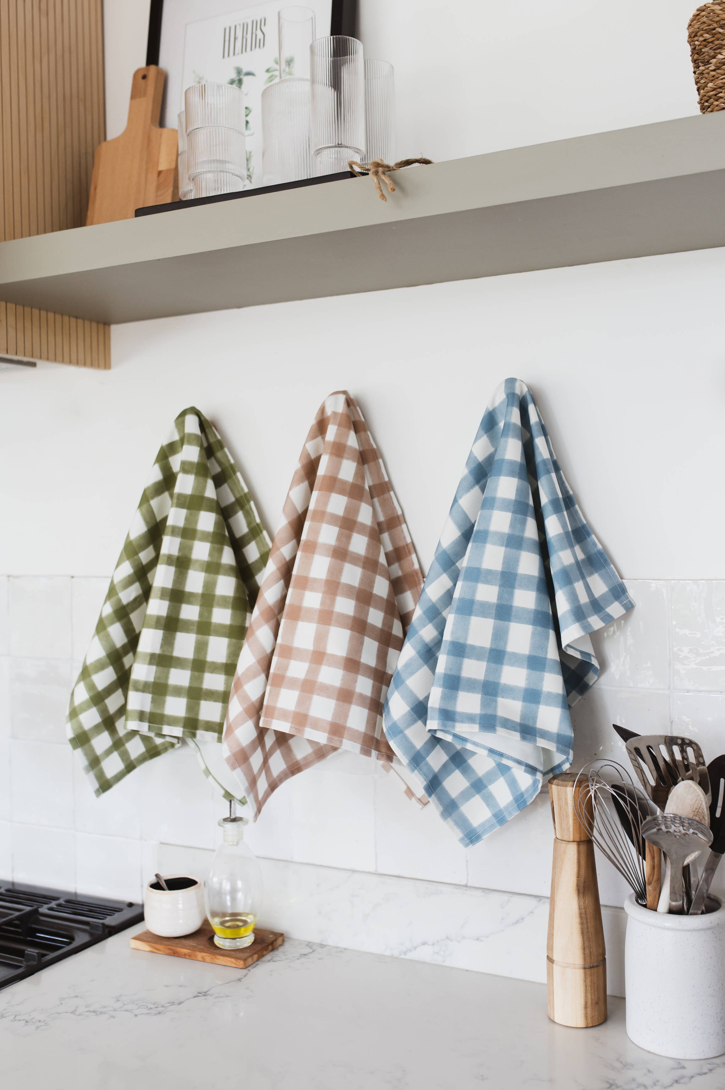 Pink Gingham Tea Towel