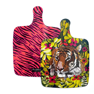 Bean & Bemble Cheese Board Double Sided Large Melamine Wild Cat Tiger Animal Print
