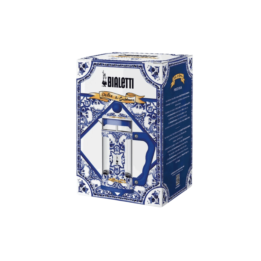 Bialetti X Dolce&Gabbana Blue Mediterranean Coffee Press: Blue 3 Mug / 8 Tazze / 1L