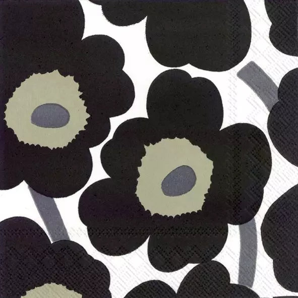 UNIKKO white black Napkins 33x33 cm