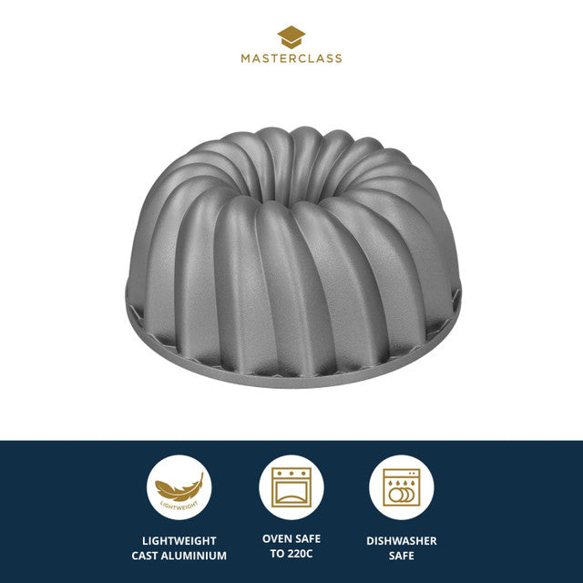 MasterClass Non-Stick Cast Aluminium Decorative Cake Tin, Swirl