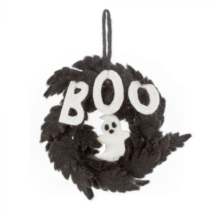 Felt So Good Handmade Felt Spooky Ghost Wreath Halloween Decoration