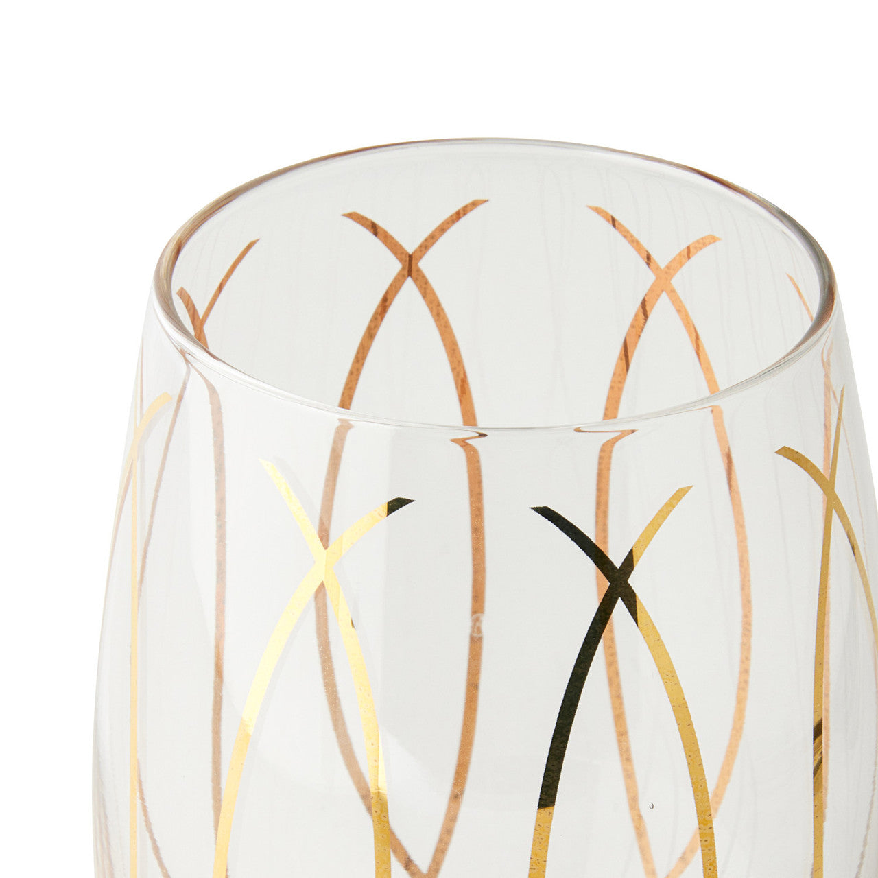 Mikasa 'Cheers' Set of 4 Etched Crystal Stemless Wine Glasses