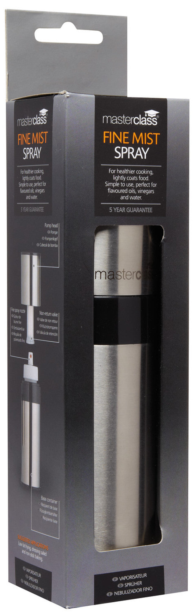 MasterClass Stainless Steel Pump Action Fine Mist Sprayer