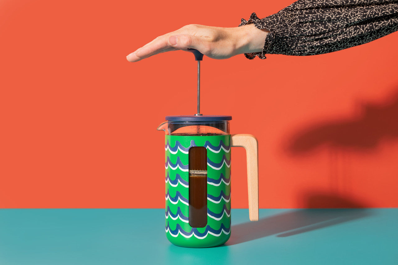 La Cafetière Pisa 8 Cup 1L Stainless Steel Cafetiere, Cyan Tides