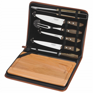 Tramontina 8-Piece Barbecue kit with Knives, Cutting Board and Case