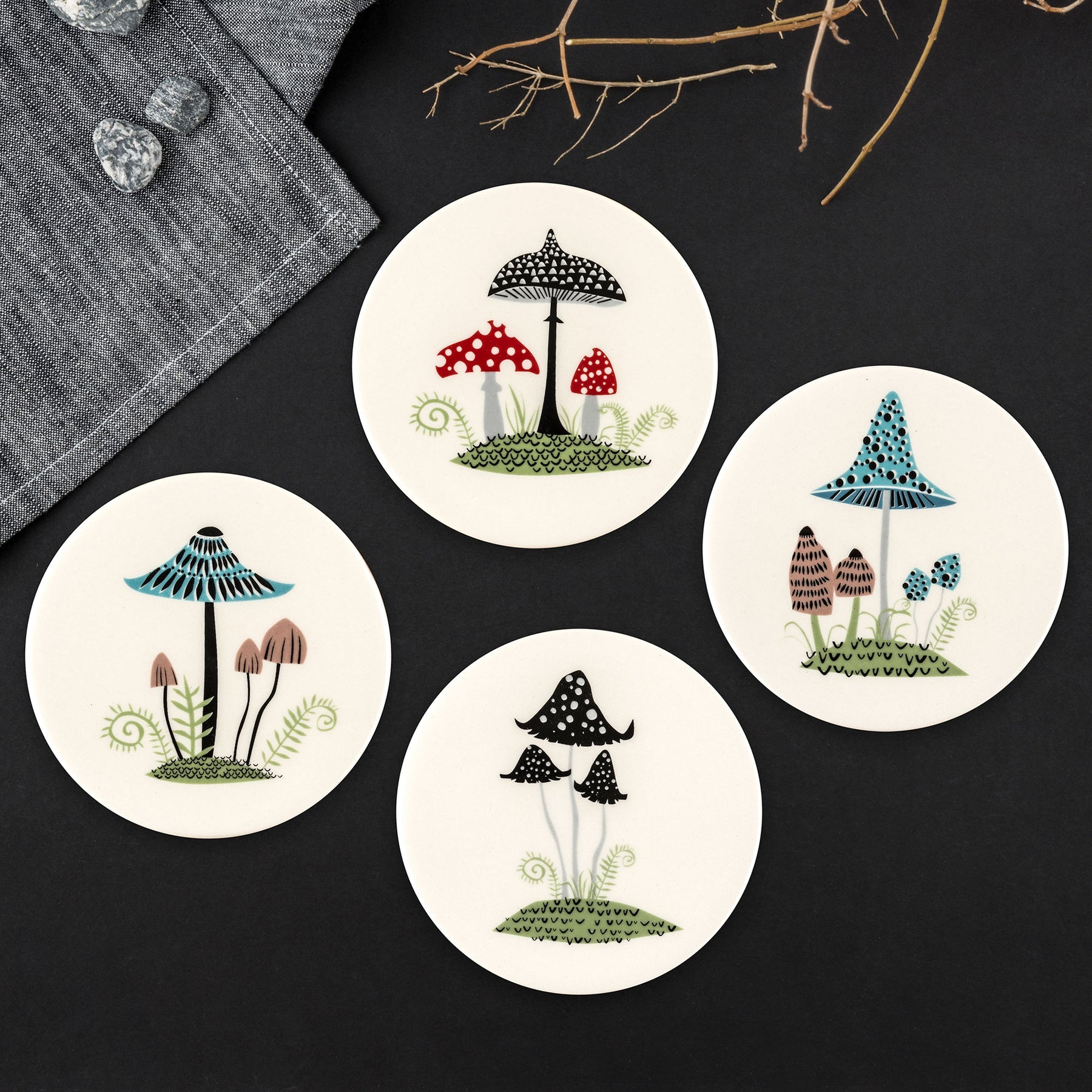 Hannah Turner - Toadstool Coasters Set of 4