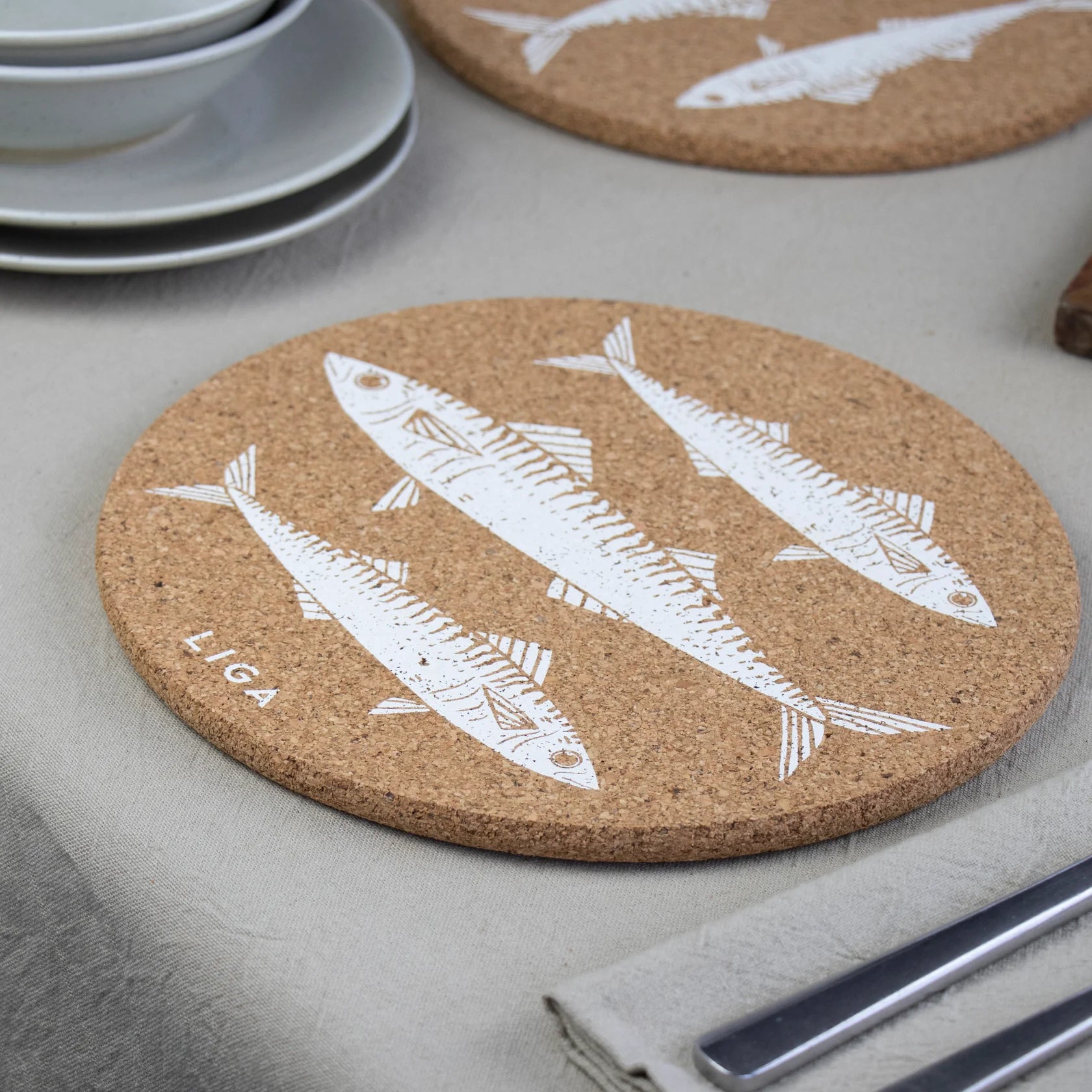 Liga - Cork Placemat Set of 4 - Mackerel