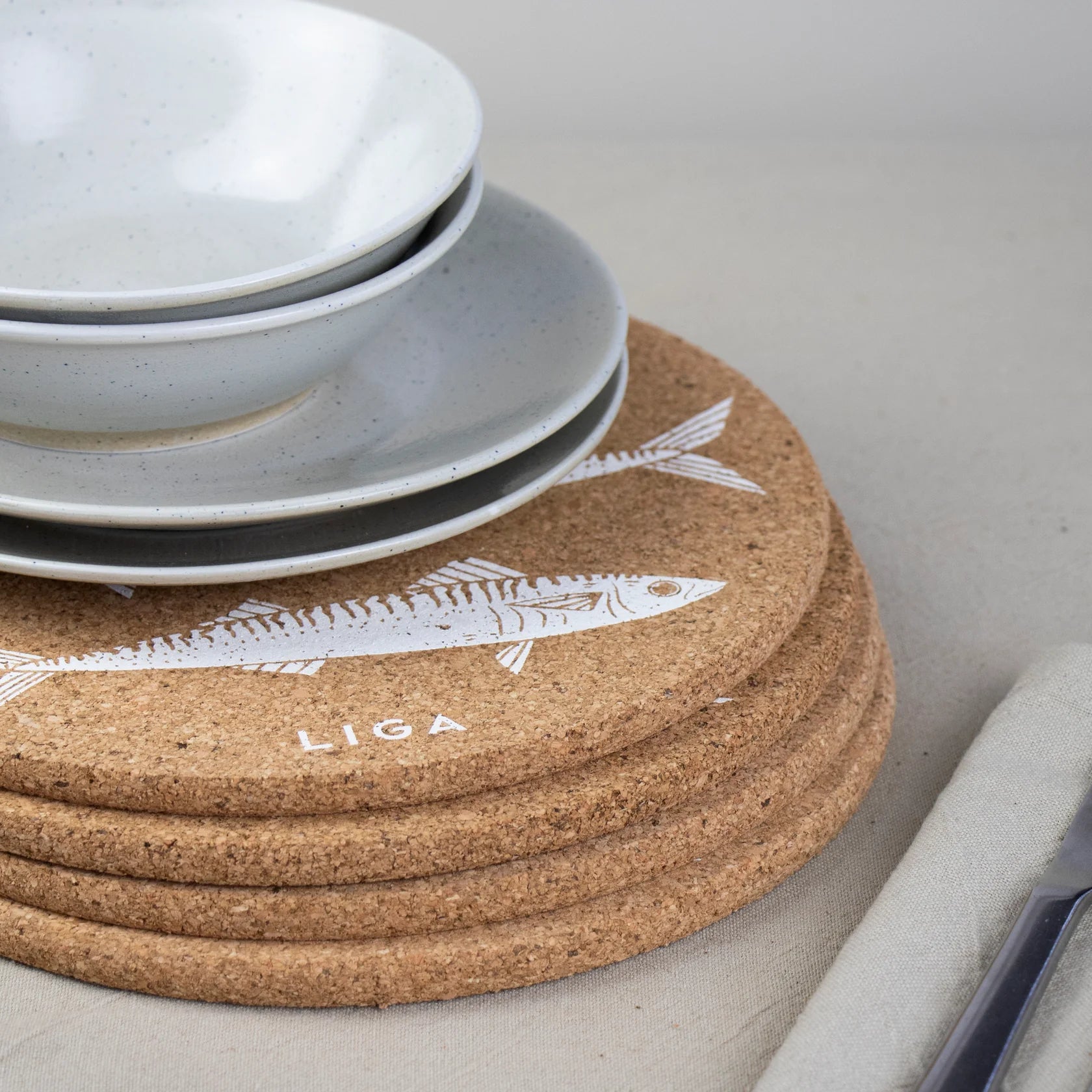 Liga - Cork Placemat Set of 4 - Mackerel