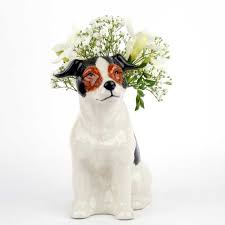 Quail Jack Russell Flower Vase Small