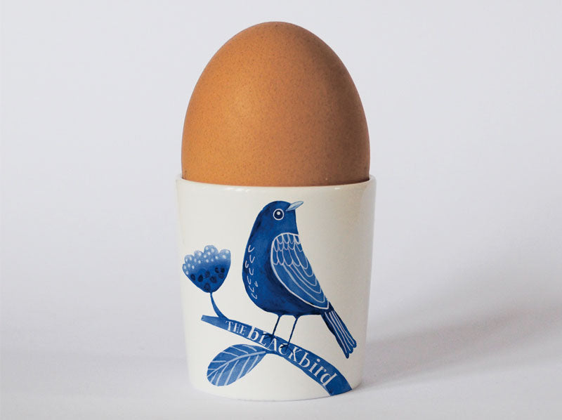 Indigo Collection Fine Bone China Egg Cups | 4 Bird Designs by Repeat Repeat