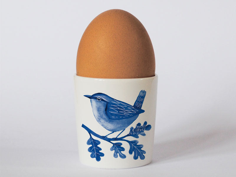 Indigo Collection Fine Bone China Egg Cups | 4 Bird Designs by Repeat Repeat