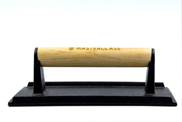 MasterClass Cast Iron Grill Press with Wooden Handle