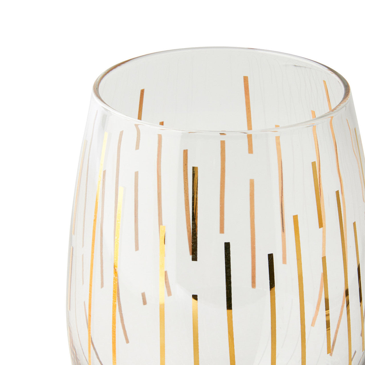 Mikasa 'Cheers' Set of 4 Etched Crystal Stemless Wine Glasses