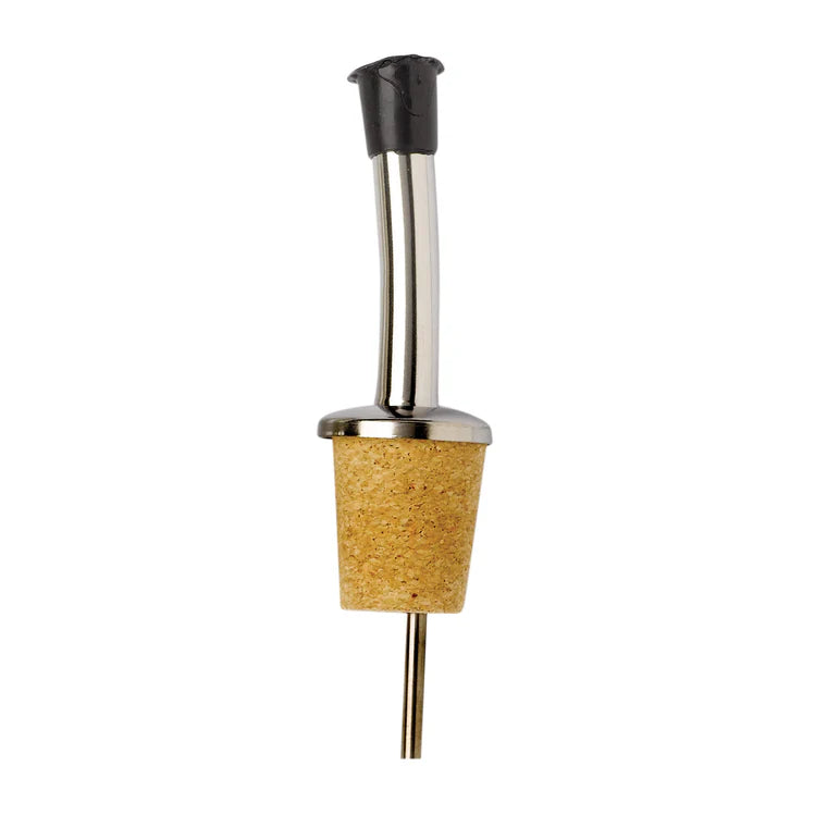 Kilo Stainless Steel Oil Pourer with Cork Stopper Black Cap