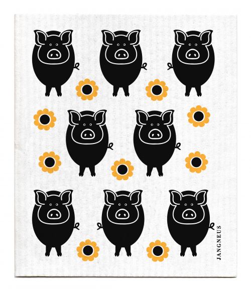 Jangneus NEW Black Pigs Dishcloth