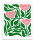 Jangneus NEW Dark Green Blush Pink Flower Dishcloth