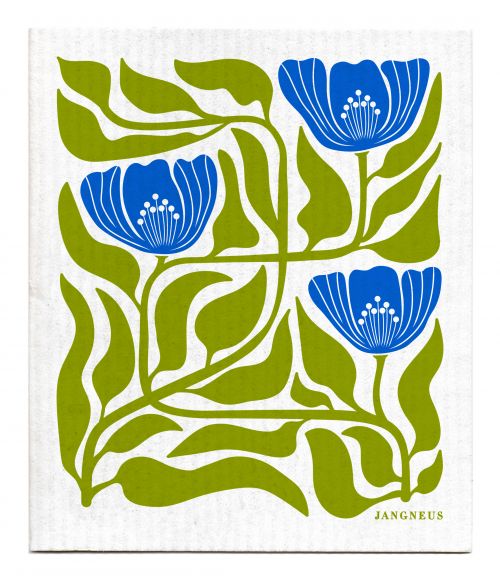 Jangneus NEW Green Electric Blue Flower Dishcloth
