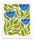 Jangneus NEW Green Electric Blue Flower Dishcloth
