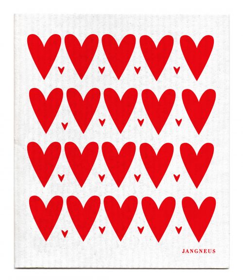 Jangneus Red Mini Heart Dishcloth