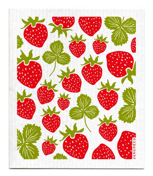Jangneus Red Strawberries Dishcloth