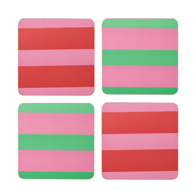 Creative Tops Stripe Print Pack of 4 Premium Coasters