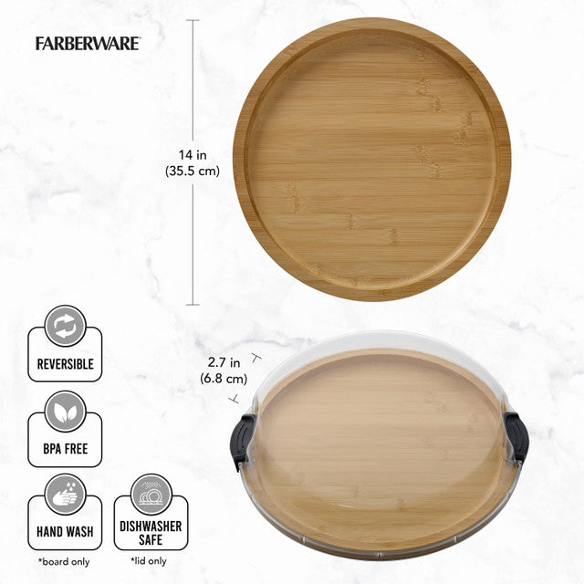 Farberware Build-a-Board Bamboo Round Board, 35.5CM