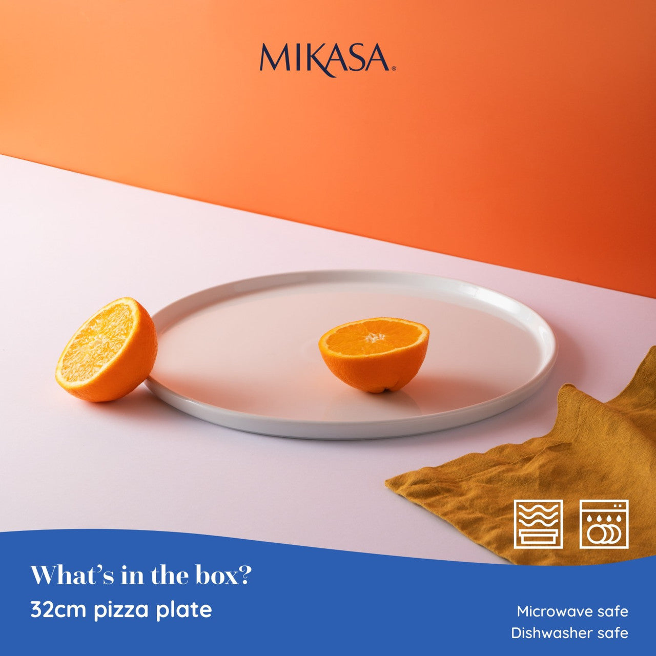 Mikasa New Chalk Porcelain Pizza Plate, White, 32cm