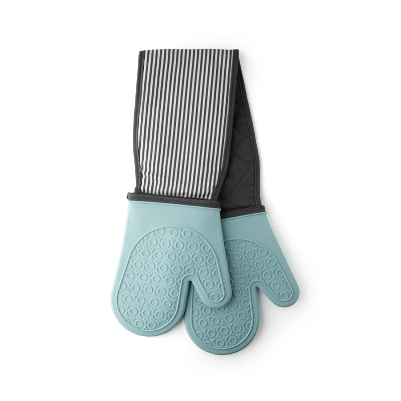 Taylor's Eye Witness Steamproof Silicone Double Oven Gloves, Aqua