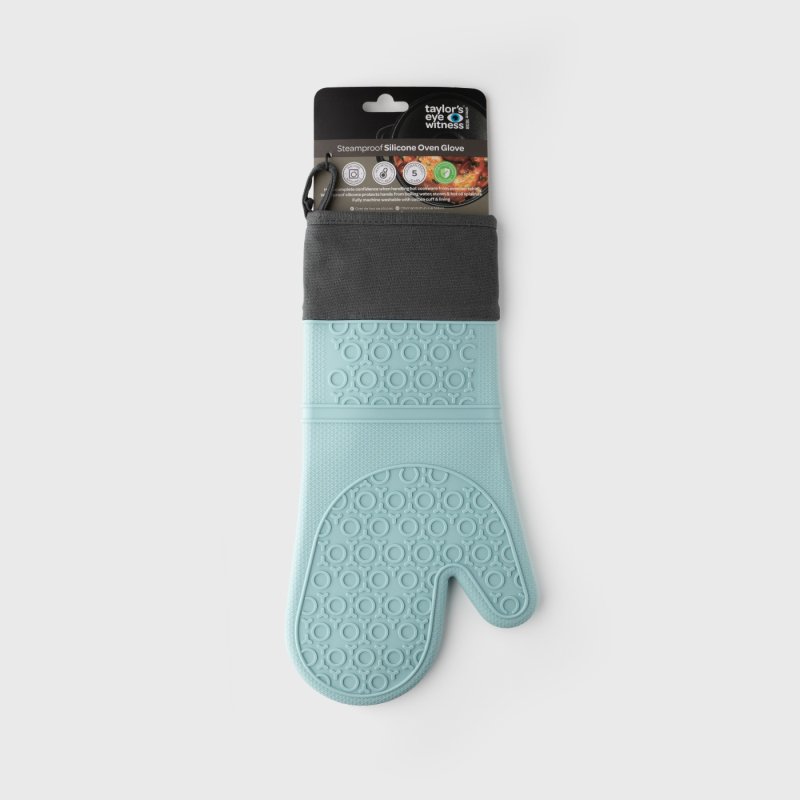 Taylor's Eye Witness Steamproof Silicone Oven Glove, Aqua