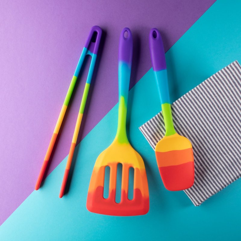 Taylor's Eye Witness Rainbow Silicone Tongs