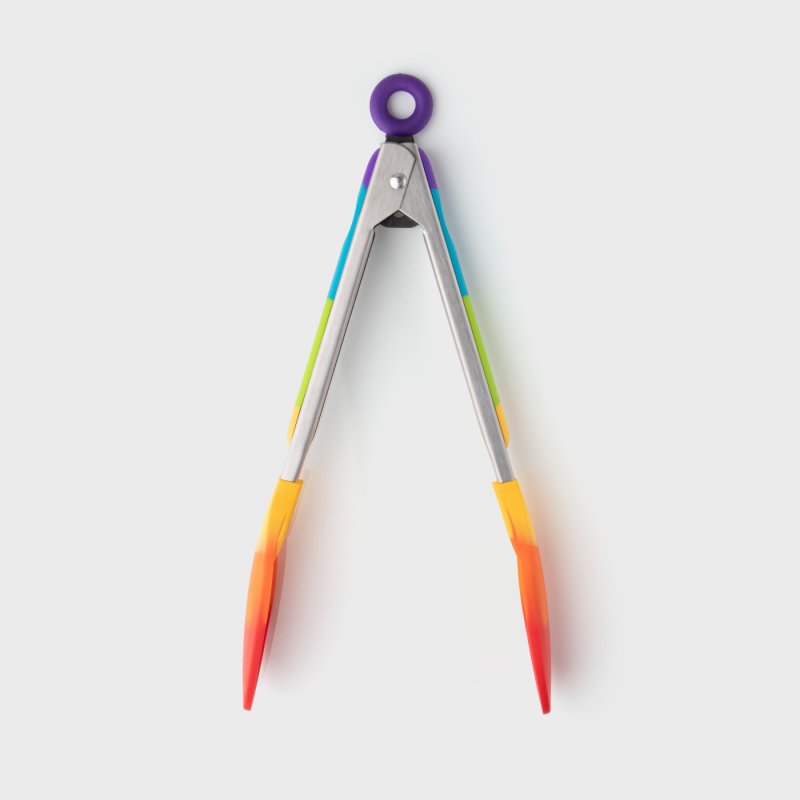 Taylor's Eye Witness Rainbow Silicone & Stainless Steel Tongs 23CMS