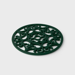 Vintage Round Silicone Trivet & Placemat, British Racing Green