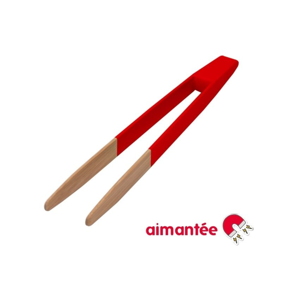 Pebbly Magnetic Toast Tong, Red