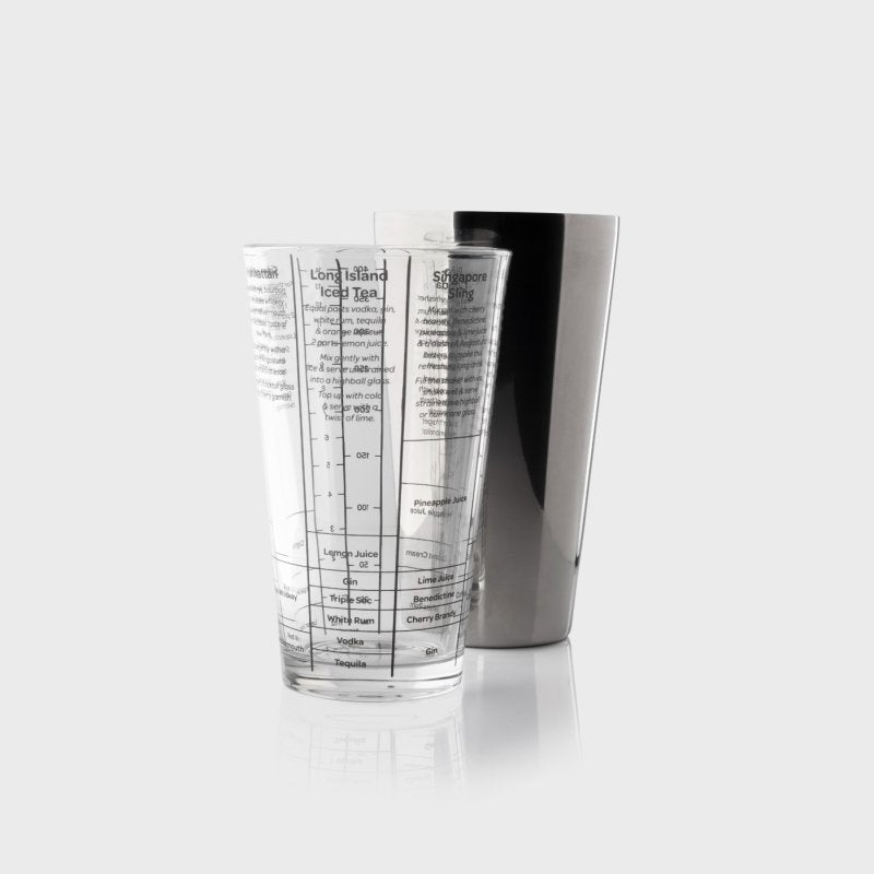 Taproom Recipe Glass Boston Cocktail Shaker, Stainless Steel