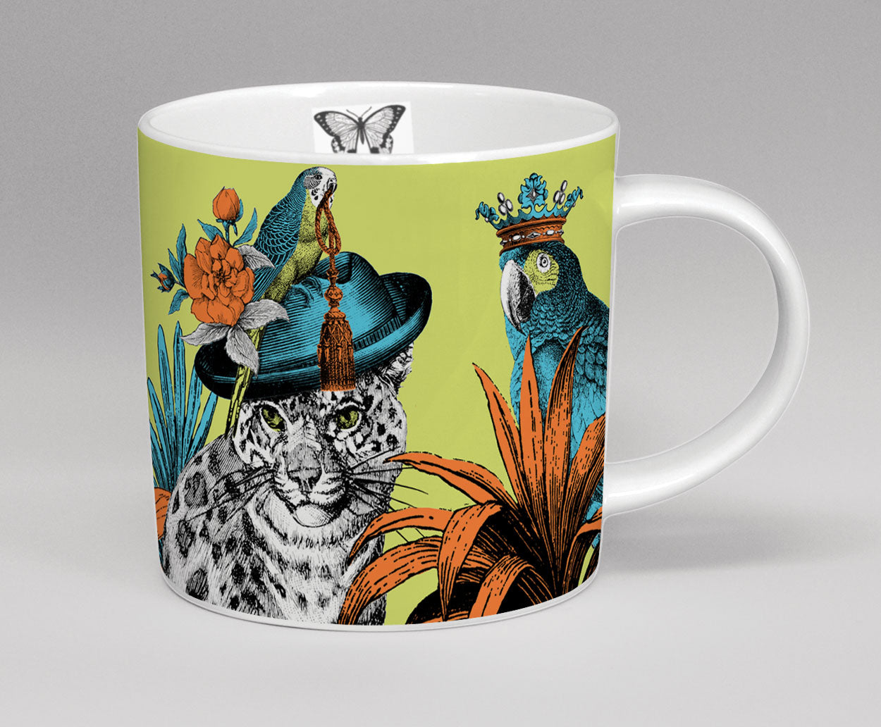 Repeat Repeat New Menagerie Leopard Bone China Mug Green
