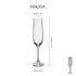 Mikasa Treviso Ridged Crystal Champagne Flute Glasses, Set of 4, 190ml