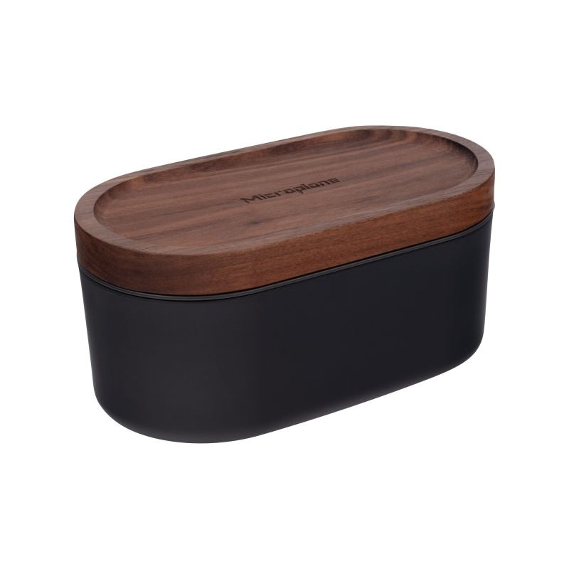 Microplane Container Grater Anthracite and Walnut