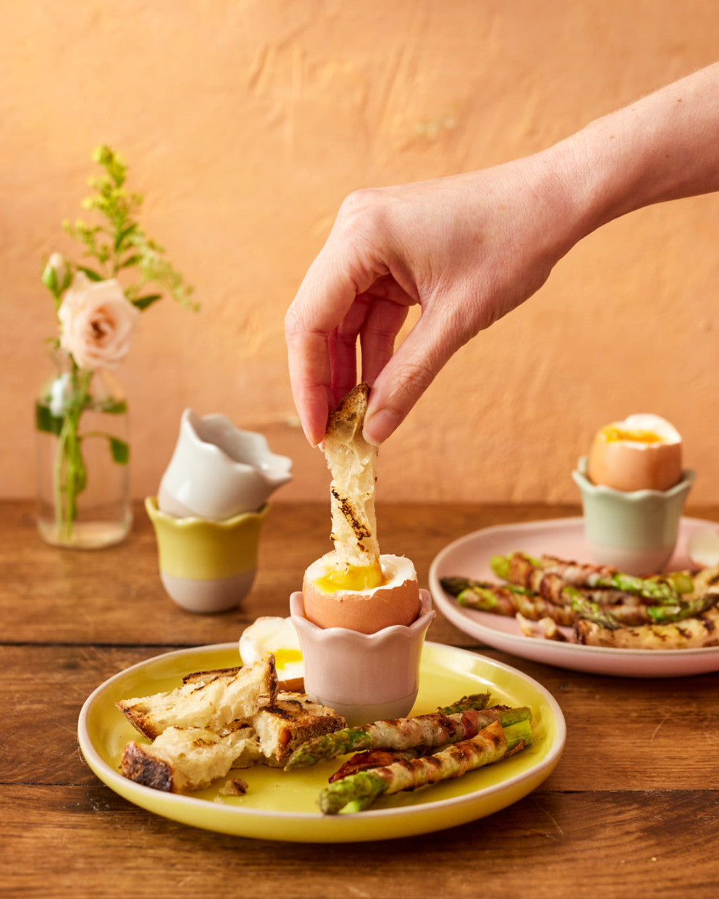 Jamie Oliver Big Love Excellent Egg Cups, Set of 4, Mixed Colours, 6cm, Stoneware