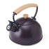 La Cafetiere Whistling Kettle In Modern Purple Colour With Heat Resistant Wooden Handle, 1.6L