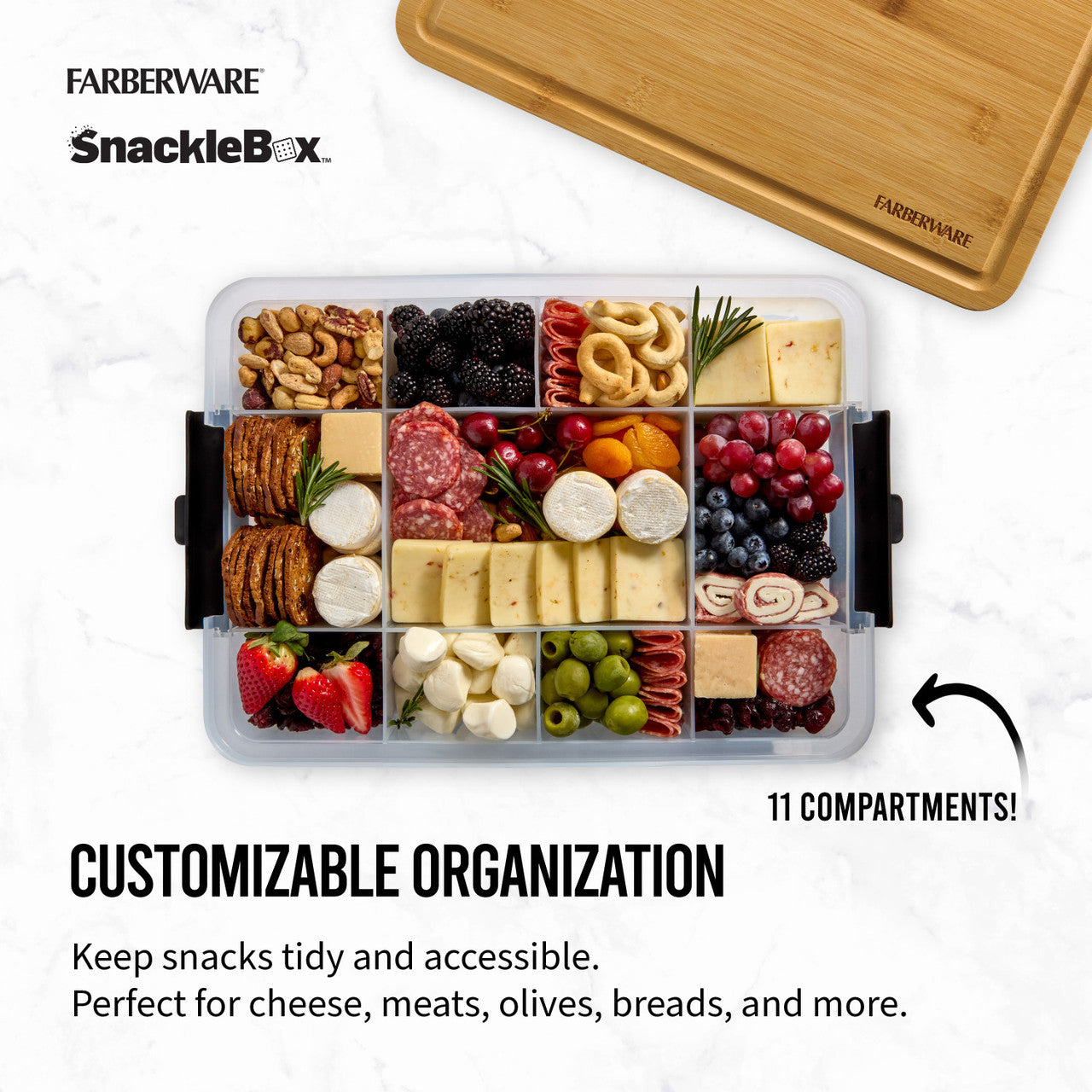 Farberware New SnackleBox Bamboo Board and Box 30 x 40.5CM