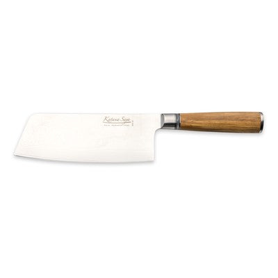 Katana Saya 18cm Chopping Knife Leather Sheath - Olive wood Handle