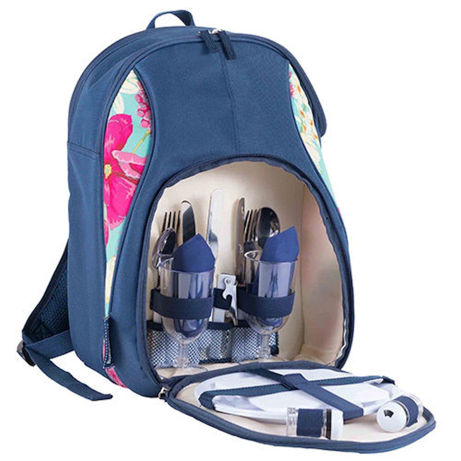 Navigate Hothouse Floral Insulated Picnic Backpack, 2 Person