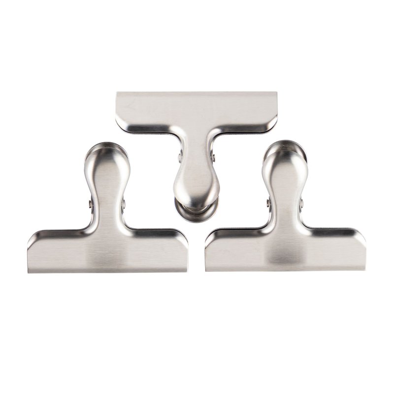 Set Of 3 Medium Stainless Steel Bag Clips