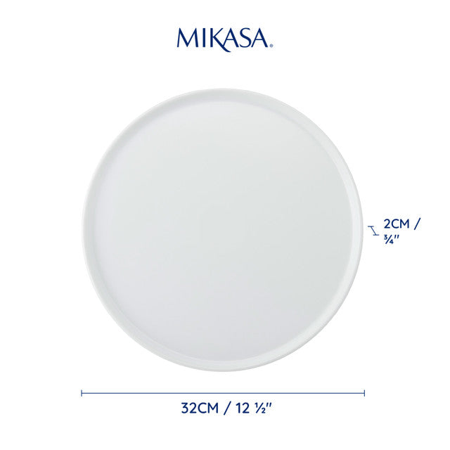 Mikasa New Chalk Porcelain Pizza Plate, White, 32cm